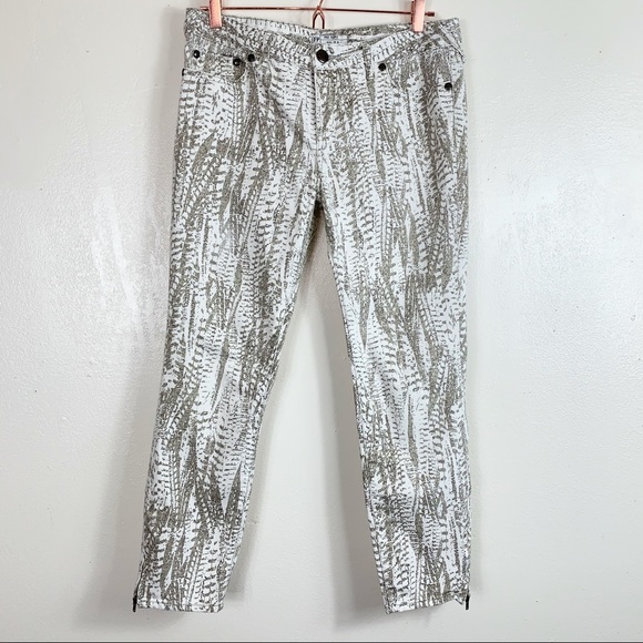 Free people printed skinny ankle zip pants - Picture 1 of 8